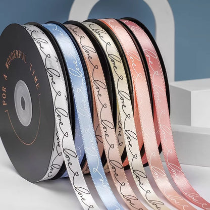 LOVE Satin Ribbon for Valentine's Day (1cmx50Yd)
