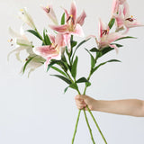 Load image into Gallery viewer, 3-Head Real-Touch Artificial Lily Spray (85cm)