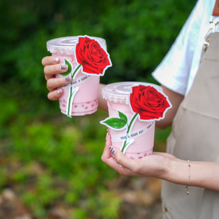 100pcs Red Rose Shaped Gift Tags