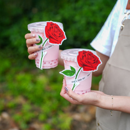 100pcs Red Rose Shaped Gift Tags