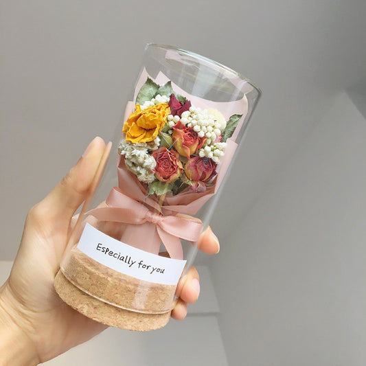 Mini Preserved Flower Bouquet Wish Bottle