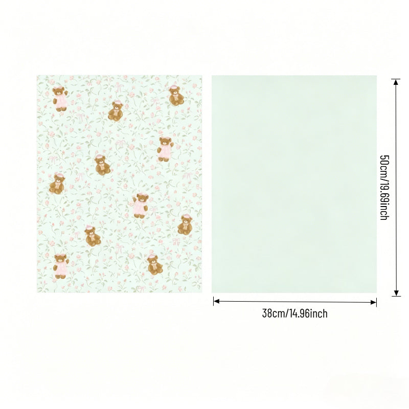 Bear Floral Bouquet Wrap Paper Pack 20 (15" x 20")