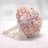 Load image into Gallery viewer, Satin Rose Bridal Bouquet with Butterfly