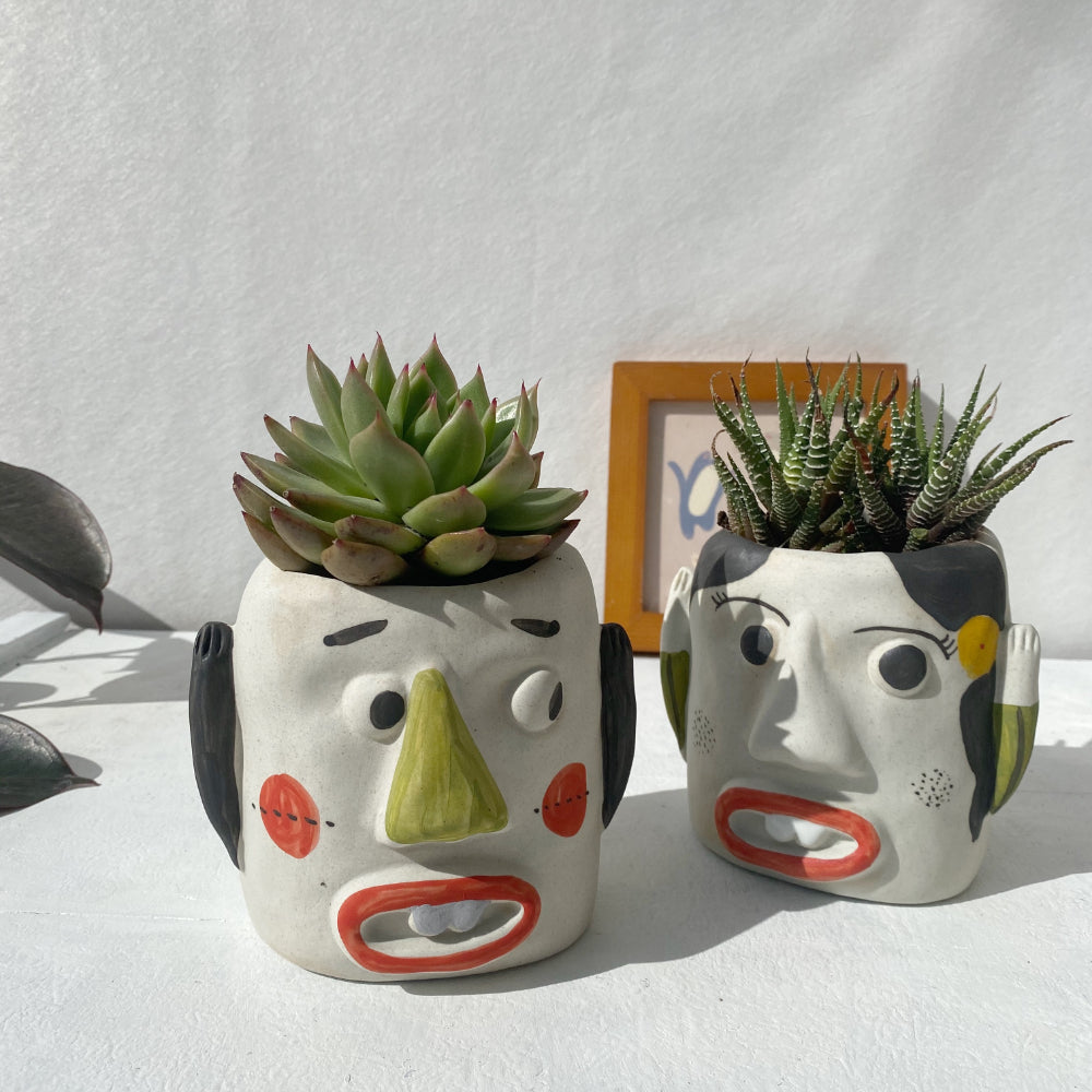 plant head pots Handmade Unique Head Planter Pot – Floral Supplies Store