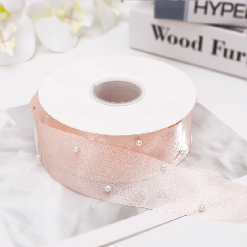 Pearl-Adorned Bouquet Wrap Ribbon (4cmx10Yd)