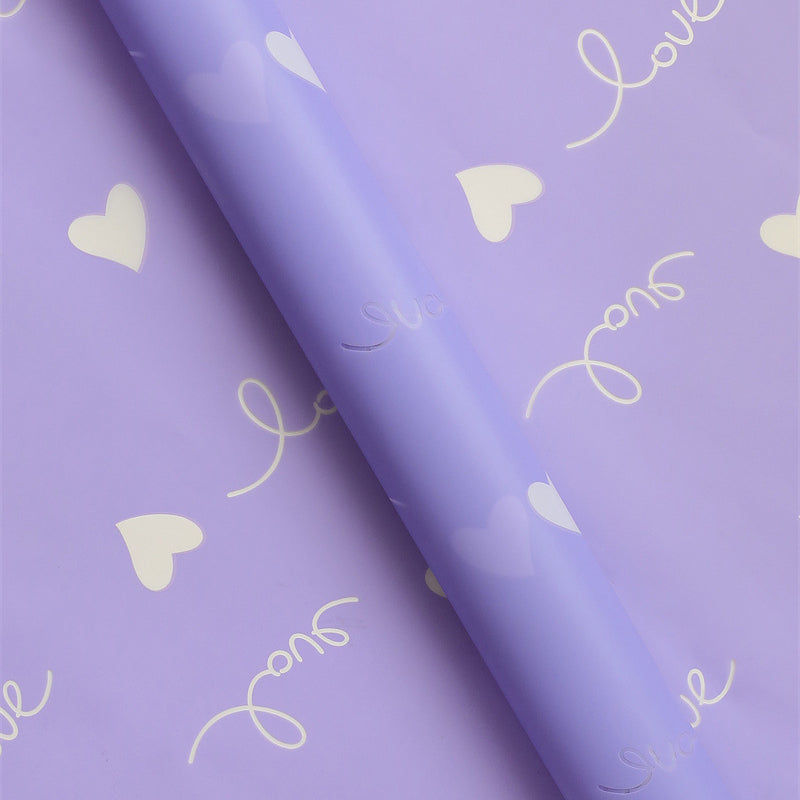 20 feuilles d'emballage en cellophane à motifs cœurs LOVE (56x56 cm)