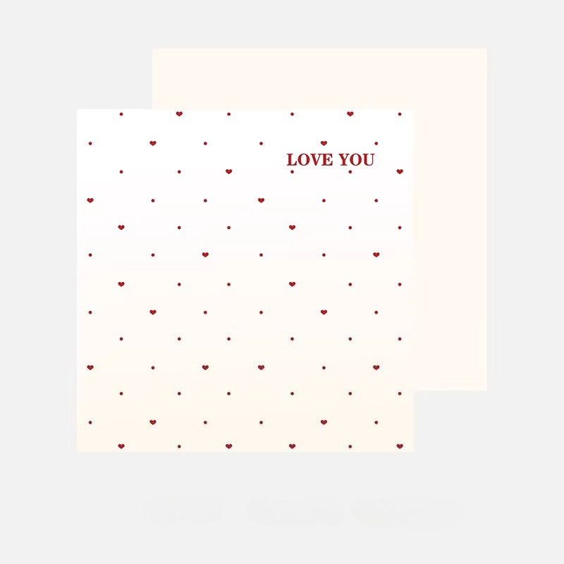 20 feuilles de papier fleuriste « LOVE YOU » pour la Saint-Valentin (53x53cm)