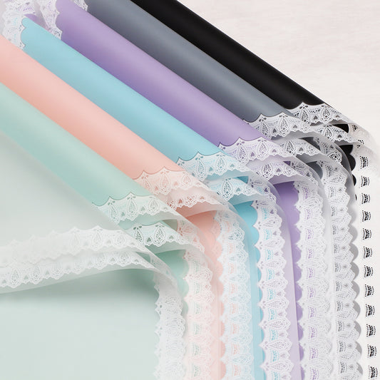 20pcs Lace Frosted Cellophane Bouquet Wrap (57x57cm)