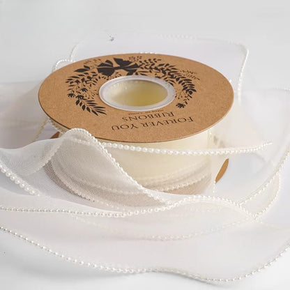 Pearl-edged Ruffled Wave Ribbon (4cmx5Yd)