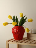 Load image into Gallery viewer, Red Strawberry Ceramic Flower Vase