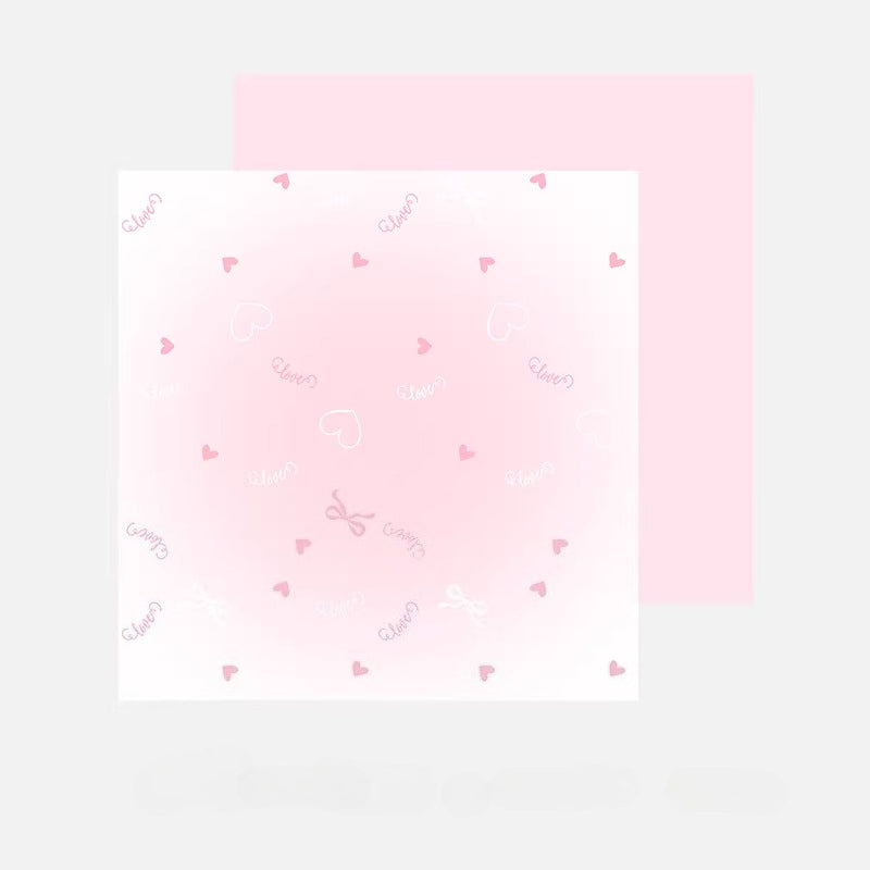 20 feuilles de papier d'emballage pour fleurs épais à motif cœur (52x53 cm)