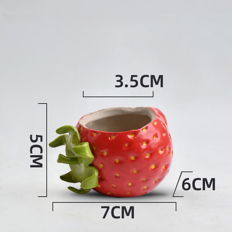 strawberry planter pot ceramic Cute Strawberry Mini Ceramic Plant Pot – Floral Supplies Store
