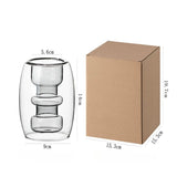 Load image into Gallery viewer, Geometric Smoke Grey Double-Walled Glass Vase