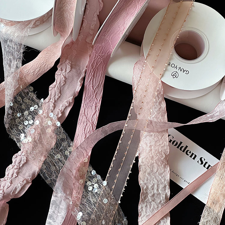 Soft Pink Series Flower Bouquet Ribbon