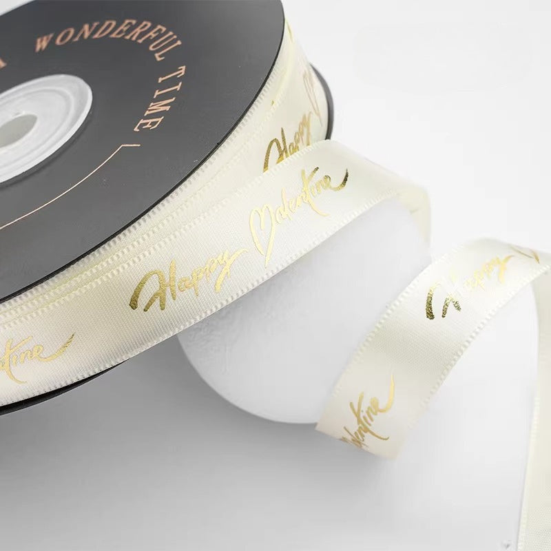 Ruban satin Joyeuse Saint-Valentin (1,5 cm x 25 yards)