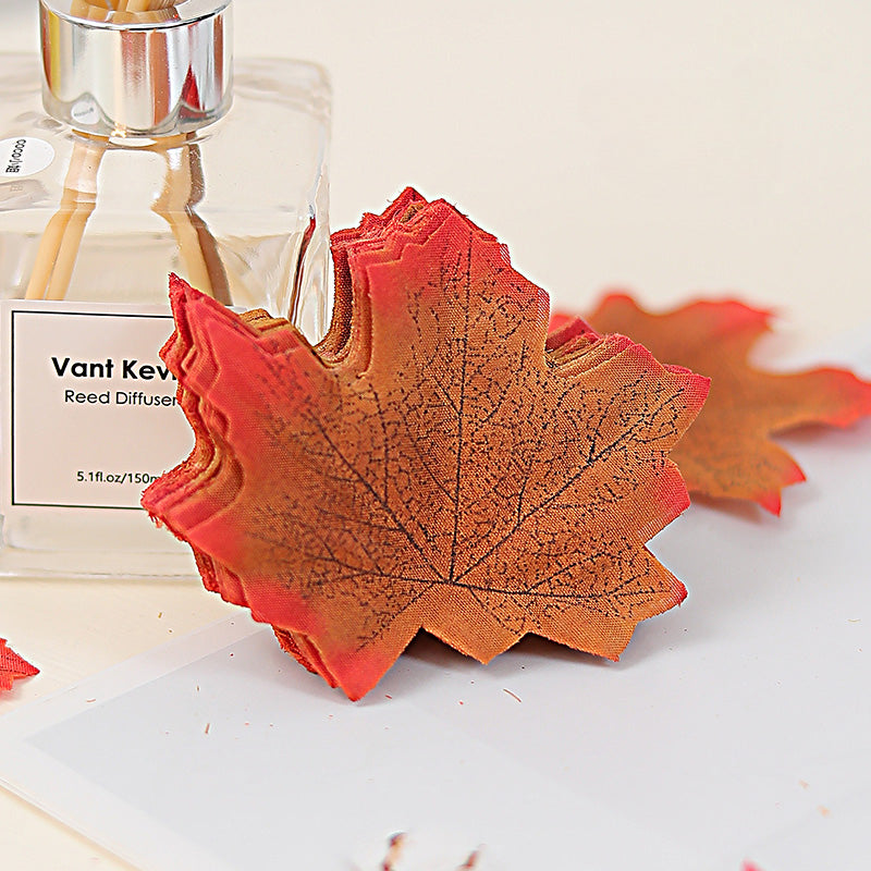 100PCS Artificial Maple Leaves Autumn Decor
