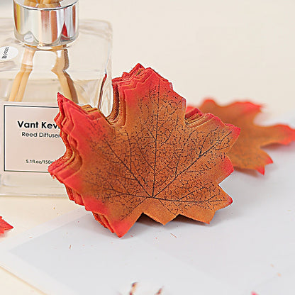 100PCS Artificial Maple Leaves Autumn Decor