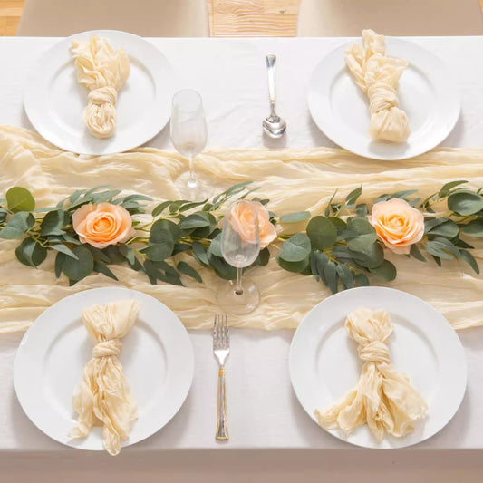 Pleated Table Runner Cloth for Weddings
