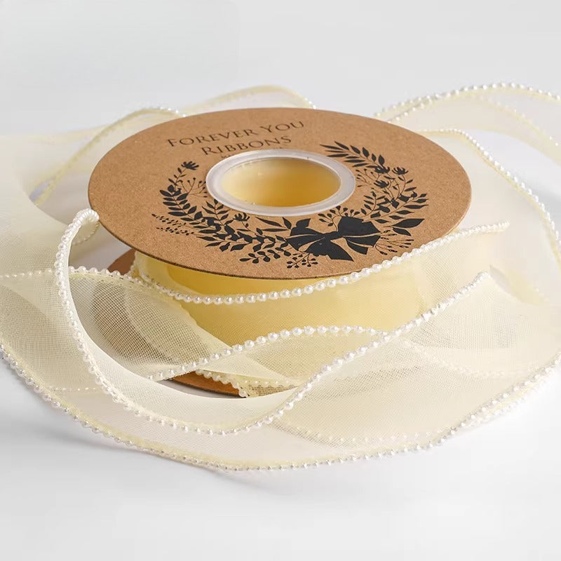 Pearl-edged Ruffled Wave Ribbon (4cmx5Yd)