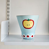 Load image into Gallery viewer, Pastel Blue Apple Motif Ceramic Planter