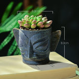 Load image into Gallery viewer, Artistic Tribal-mask Ceramic Succulent Pot