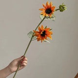 Load image into Gallery viewer, 24" Vintage 3-Head Artificial Sunflower Spray