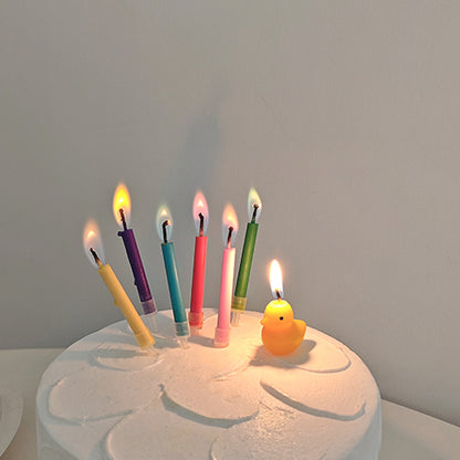 12 bougies d'anniversaire colorées à flammes multicolores