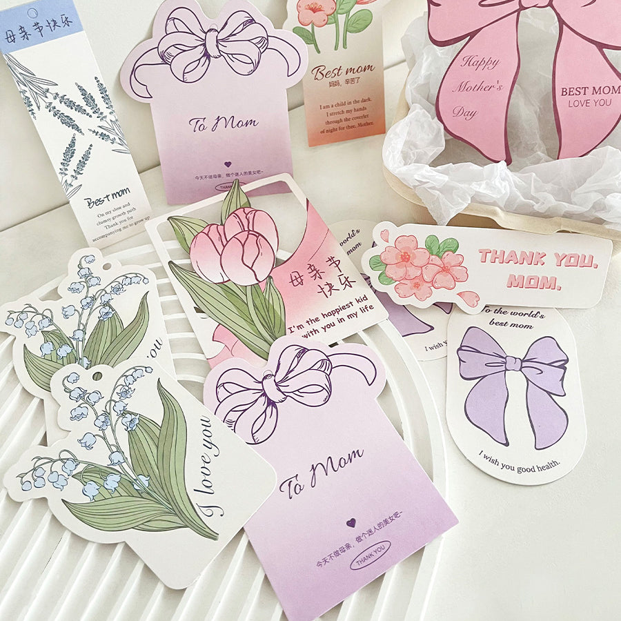 Mother's Day Flower Bouquets Greeting Card Set