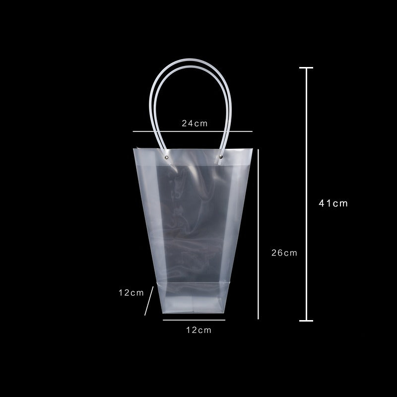 Clear Trapezoid Bouquets Packaging Bags Pack 10