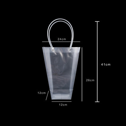 Clear Trapezoid Bouquets Packaging Bags Pack 10
