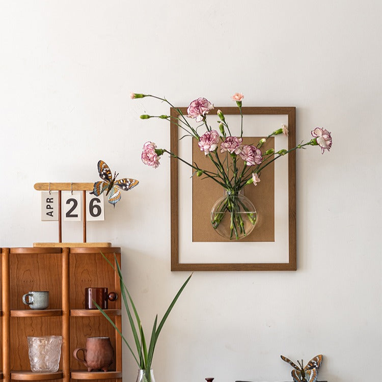 Photo Frame Wall-mounted Glass Vase Set
