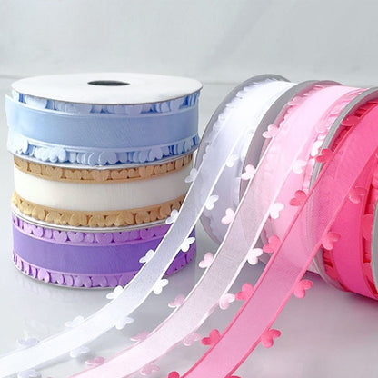 Organza Ribbon with Heart Edge(25mmx20Yd)
