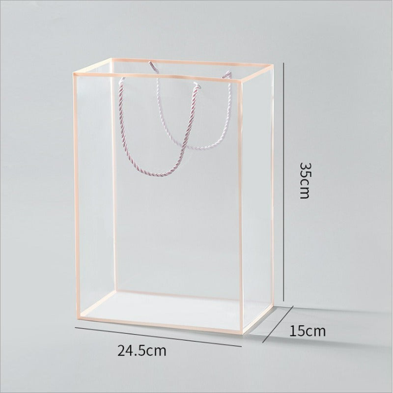 10pcs Clear Bouquet Gift Bags with Border