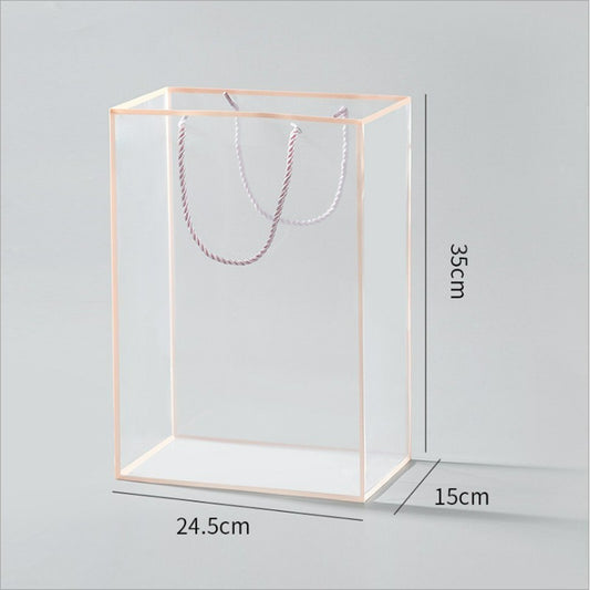 10pcs Clear Bouquet Gift Bags with Border