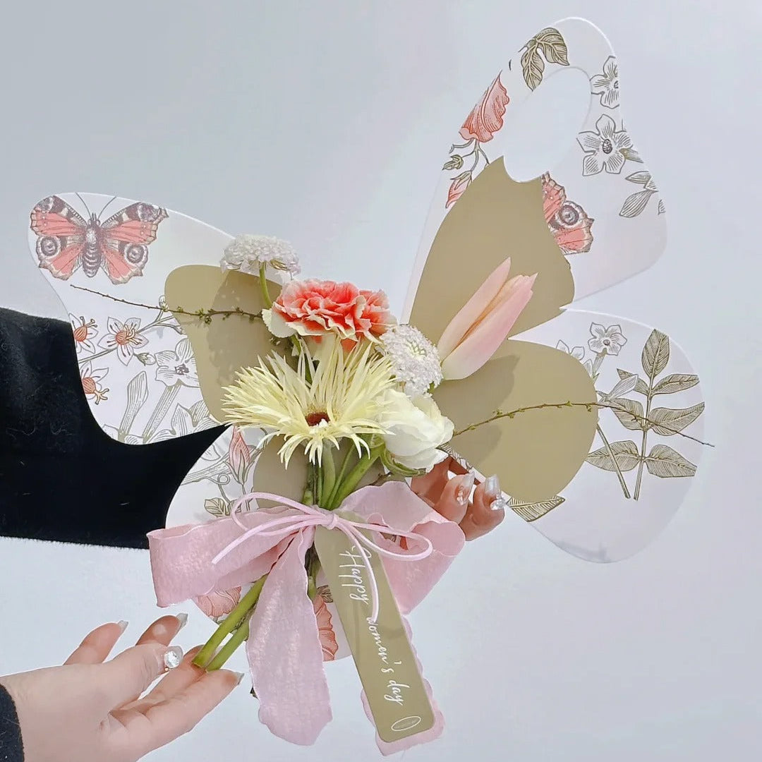Butterfly Single Stem Floral Card Holder Pack 10
