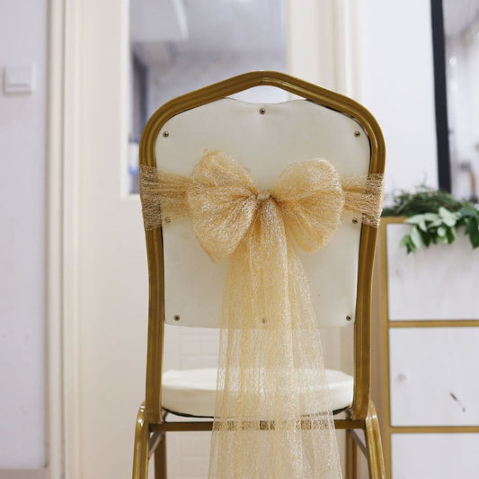 10 nœuds de chaise en tissu transparent pour mariages