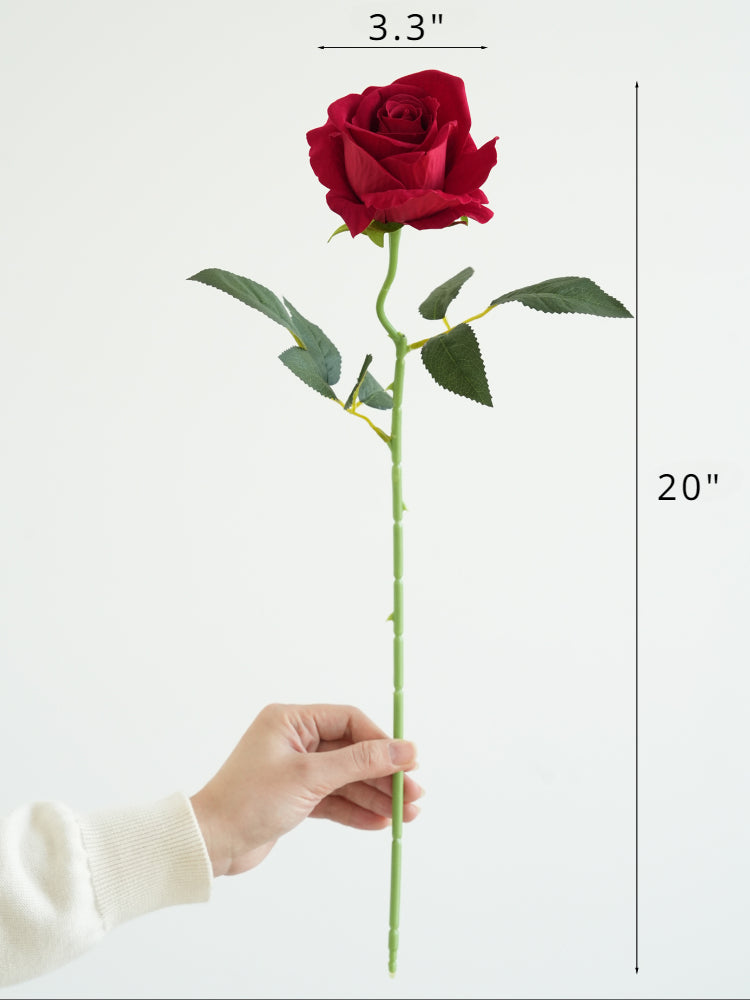 Artificial Red Velvet Stem Rose (8.5cmDx50cmH) Floral Supplies Store Artificial Red Velvet Stem Rose (8.5cmDx50cmH) Floral Supplies Store