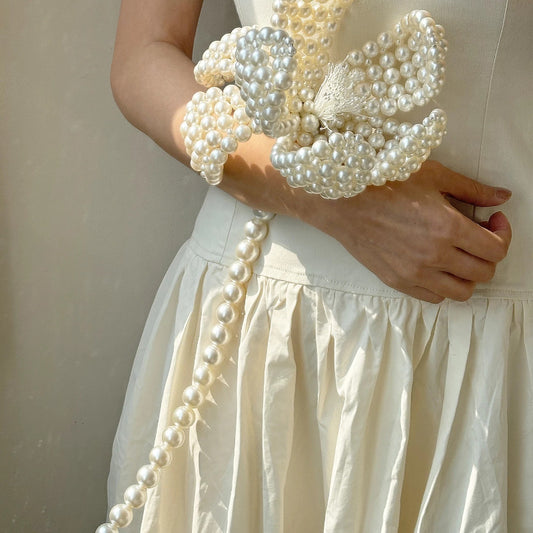 Luxury Handcrafted Pearl Lily Bridal Bouquet