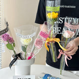 Load image into Gallery viewer, 50pcs Clear LOVE Single Stem Bouquet Bags