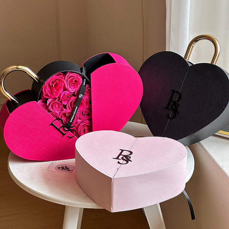 Heart Lock Gift Box for Flowers