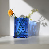 Load image into Gallery viewer, Cobalt Blue Paper Bag Glass Vase