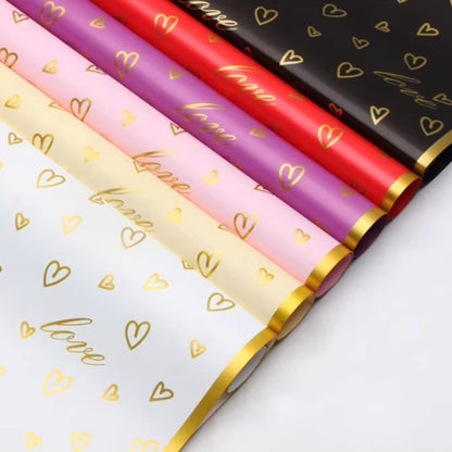 20pcs Gold Edged Heart Bouquet Paper (57x57cm)