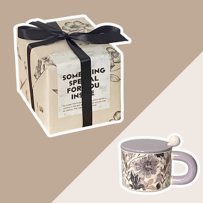 Vintage Floral Print Ceramic Coffee Mug