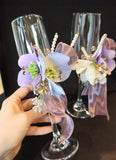 Load image into Gallery viewer, Lilac Artificial Flower Champagne Flute Decor (Set of 2)
