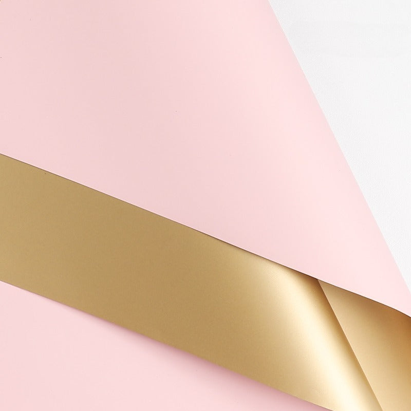 20 feuilles de papier cadeau bicolore doré (56x56 cm)