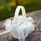 Load image into Gallery viewer, Mini Ivory Lace Flower Girl Basket (Set of 2)