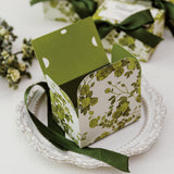 Load image into Gallery viewer, Green Floral Thank You Gift Box with Ribbon Pack 20