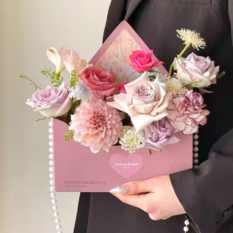 Coffret cadeau pour bouquet en forme d'enveloppe, 10 pièces