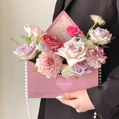 Coffret cadeau pour bouquet en forme d'enveloppe, 10 pièces