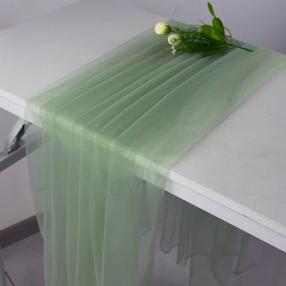 Green Tulle Mesh Fabric for Weddings Events